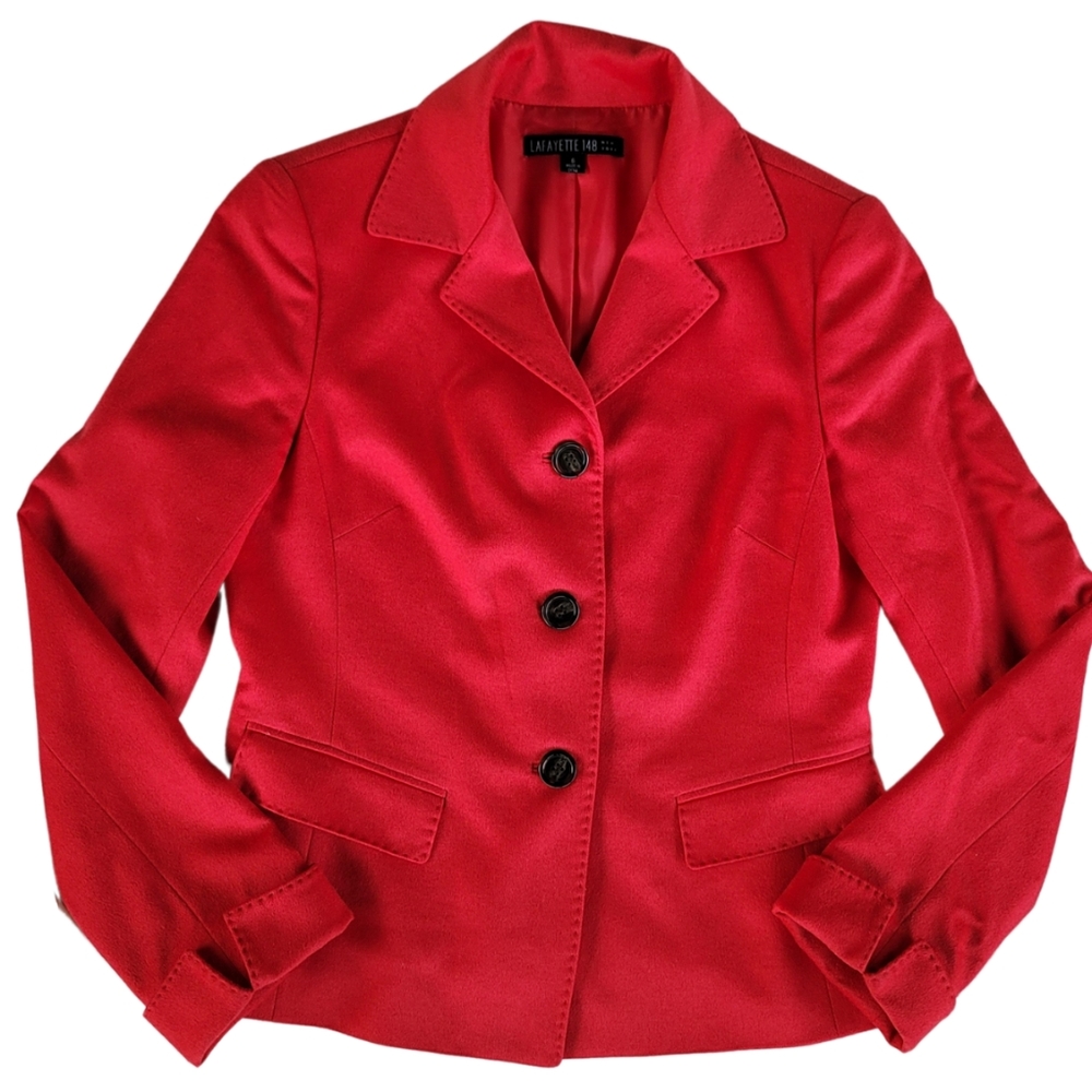 Lafayette 148 New York Red Pea Coat